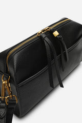 Dune Black Faux Leather Structured Mini Shoulder Bag
