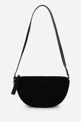 Cloud Black Suede Crossbody Shoulder Bag
