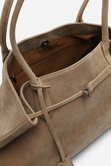 Drift Cognac Suede Slouchy Shoulder Tote Bag
