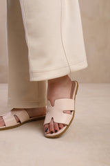 MAE WIDE FIT PU STRAP SANDALS IN NUDE