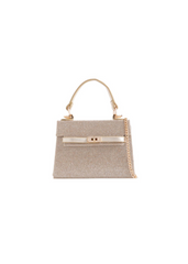 ACTION STYLISH SMALL BAG WITH BUCKLE AND CHAIN DETAIL IN GOLD