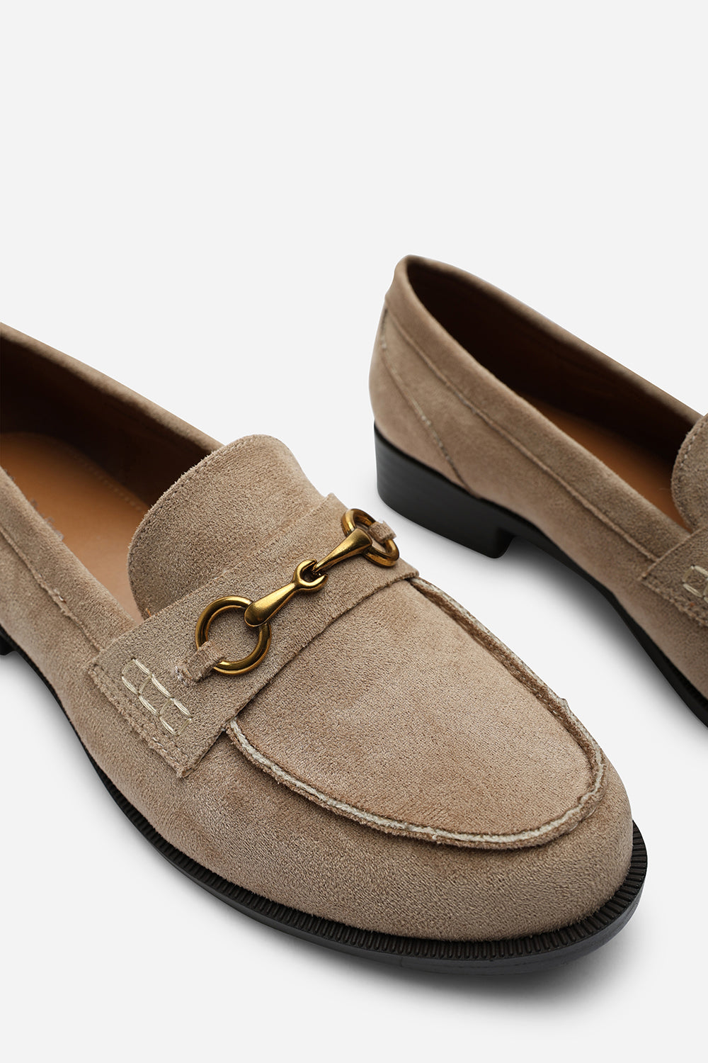 Maelynn Round Toe Single Metal Bar Loafers