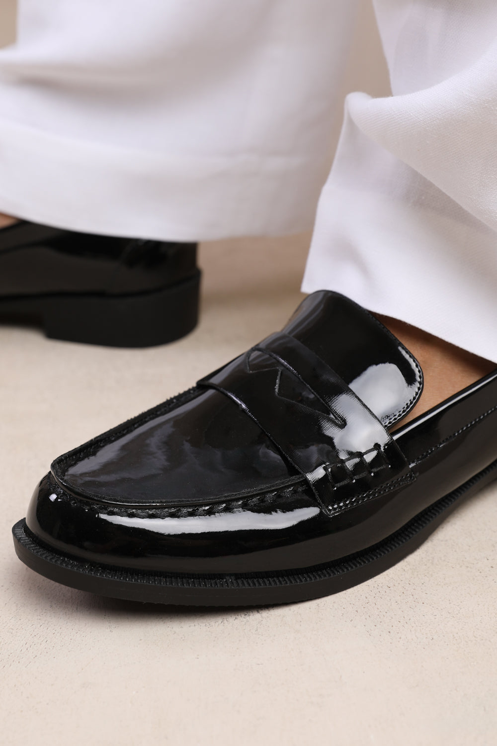 HOUSTON SLIP ON LOAFER IN BLACK PATENT