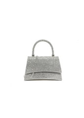 FLICK SMALL CLUTCH BAG WITH DIAMANTE DETAIL IN SILVER