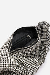 Honey Diamante Knot Handle Evening Bag In Silver