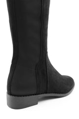 PARKER KNEE HIGH BOOTS WITH SIDE ZIP IN BLACK SUEDE
