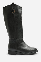 Karella Knee High Riding Boot with Hardware Detail