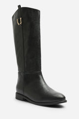 Karella Knee High Riding Boot with Hardware Detail