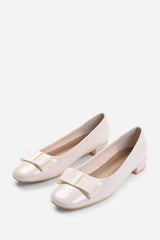 CANADA PUMP WITH BOW DETAIL IN CREAM PATENT