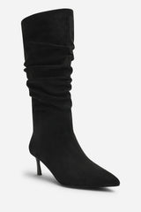 Kivora Ruched Knee High Pointed Stiletto Boot