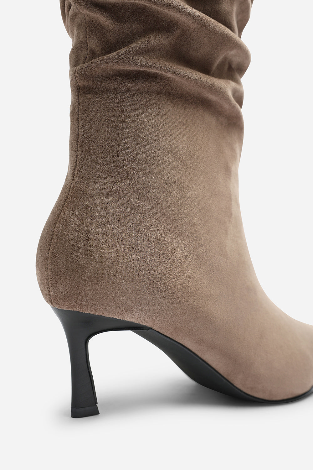 Kivora Ruched Knee High Pointed Stiletto Boot