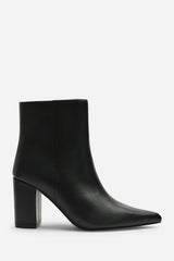 Ebrina Black Pointed Toe Block Heeled Ankle Boot