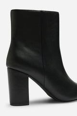 Ebrina Black Pointed Toe Block Heeled Ankle Boot