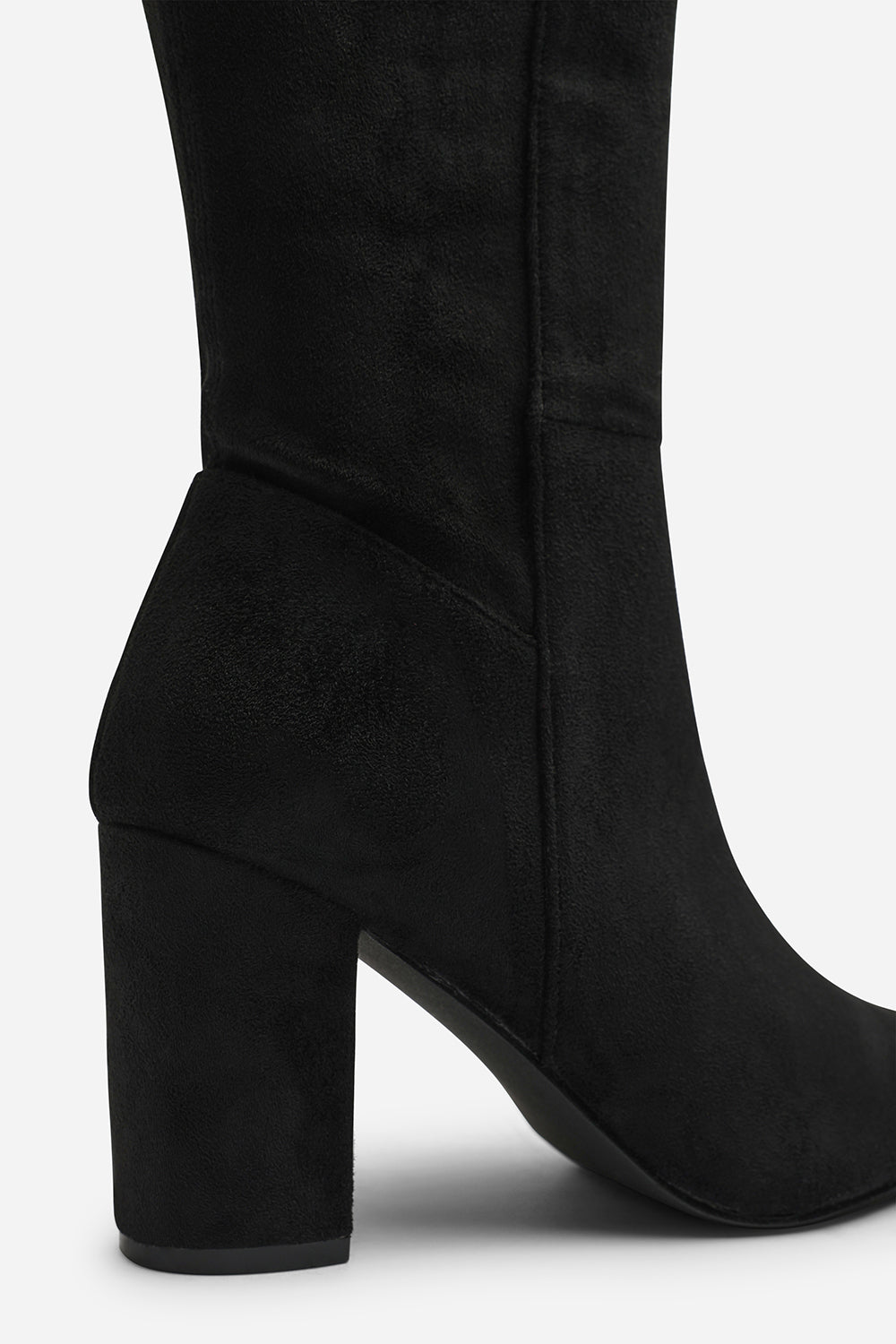 Georgina Wide Fit Stretch Suede Knee High Pointed Boots In Black