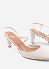 KANSAS CROSS OVER SLINGBACK STRAP HEELS IN CREAM