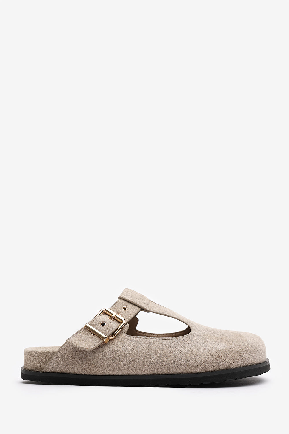 Lottie Clog Inspired Flatform Slider Sandals In Khaki