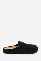 Honeybee Black Low Back Slip on Mule