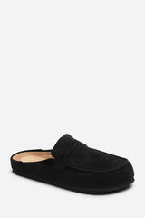 Honeybee Black Low Back Slip on Mule