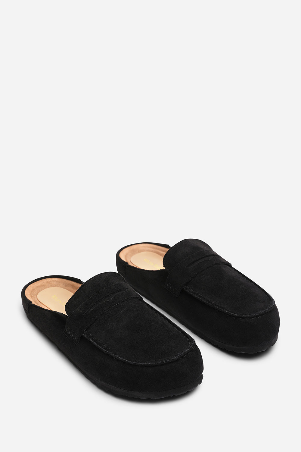 Honeybee Black Low Back Slip on Mule