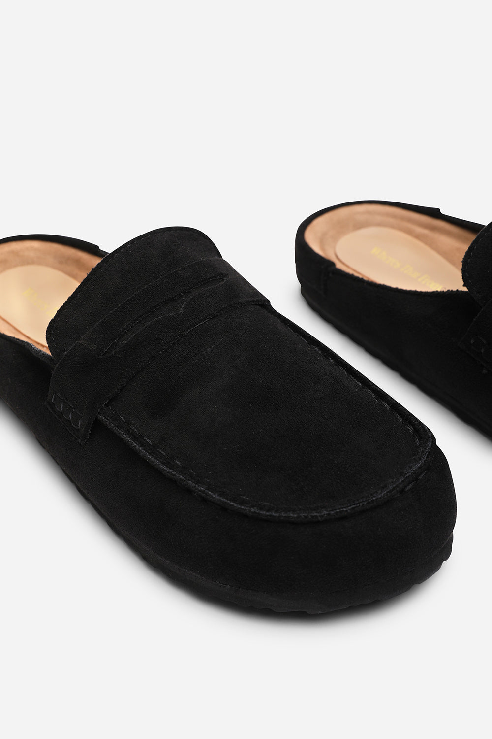Honeybee Black Low Back Slip on Mule