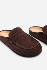 Honeybee Dark Brown Low Back Slip on Mule