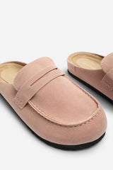 Honeybee Pink Low Back Slip on Mule