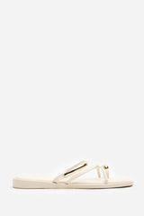 Zelina Strappy Metal Toe Loop Slide On Sandal