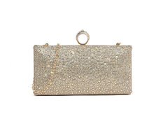 TOVA SMALL CLUTCH DIAMANTE SHOULDER BAG IN GOLD