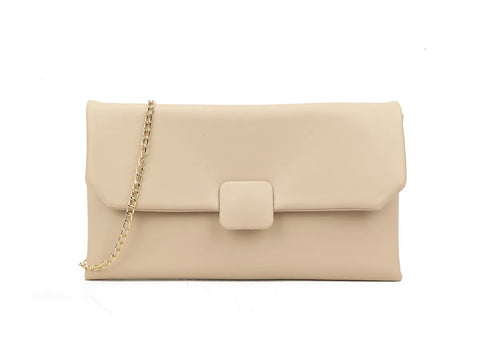 DELTAZ CLUTCH IN BEIGE PU