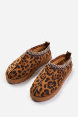 PINE AZTEC DETAIL FAUX FUR LINING MINI BOOTS IN LEOPARD SUEDE