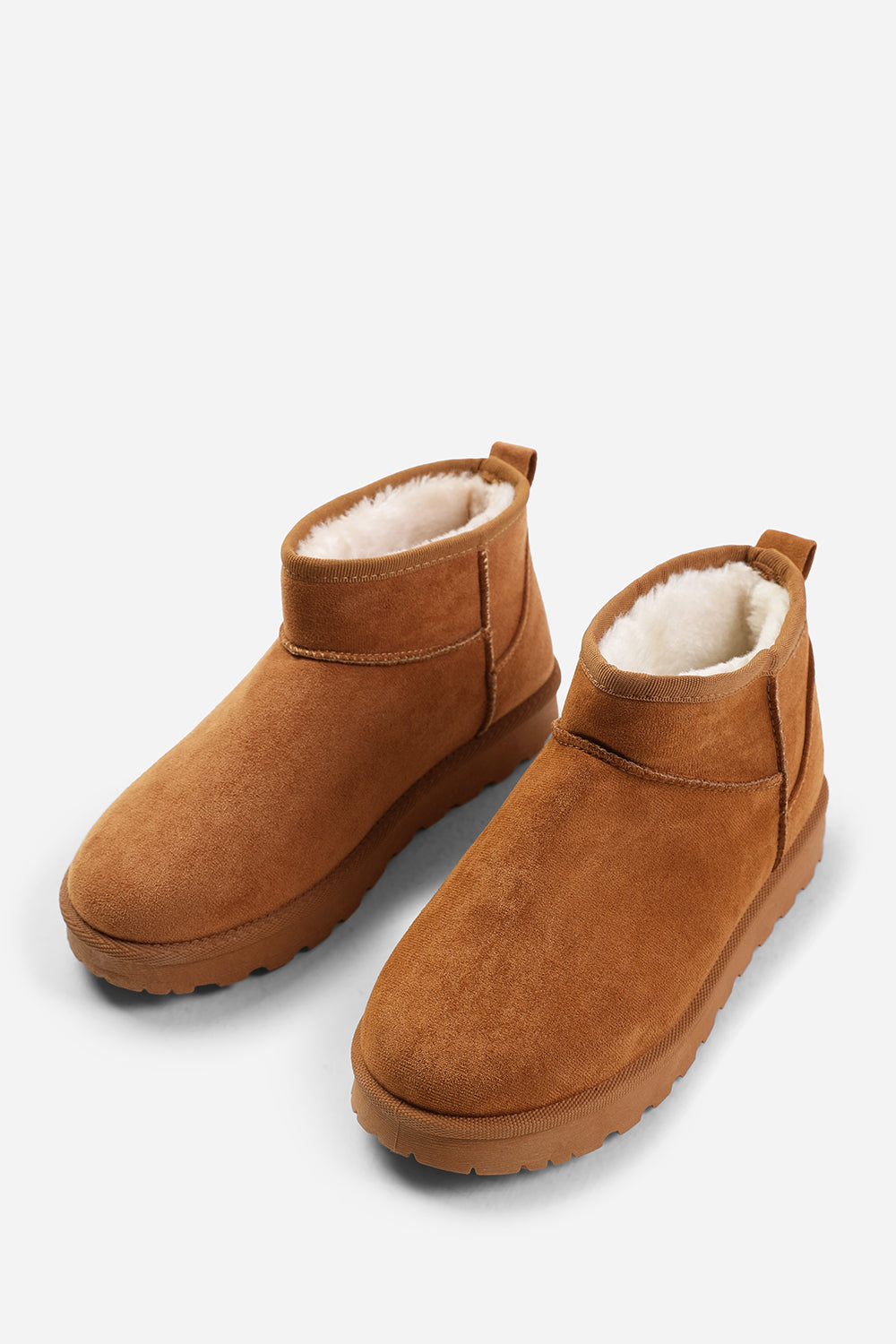 MAPLE FAUX FUR LINING ANKLE BOOTS IN CHESTNUT SUEDE