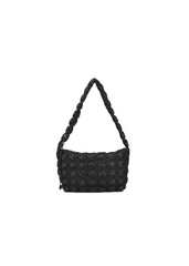 FESTIVAL SOFT QUILTED BUCKET SHOULDER BAG WITH ADJUSTABLE DRAWSTRING IN BLACK