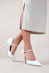 REFLEX MID HIGH HEELS WITH POINTED TOE IN WHITE PATENT