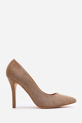 Leah Toe Pump High Heel In Camel Suede