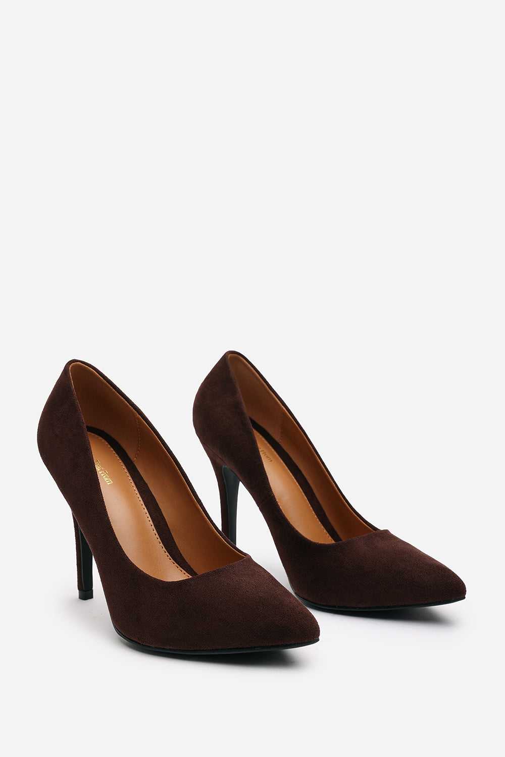 Leah Toe Pump High Heel In Dark Brown Suede