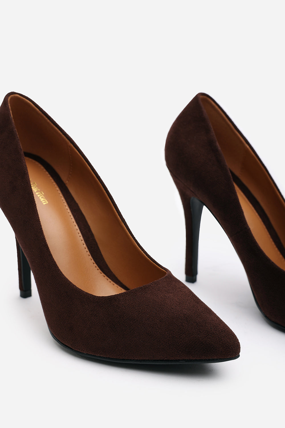 Leah Toe Pump High Heel In Dark Brown Suede