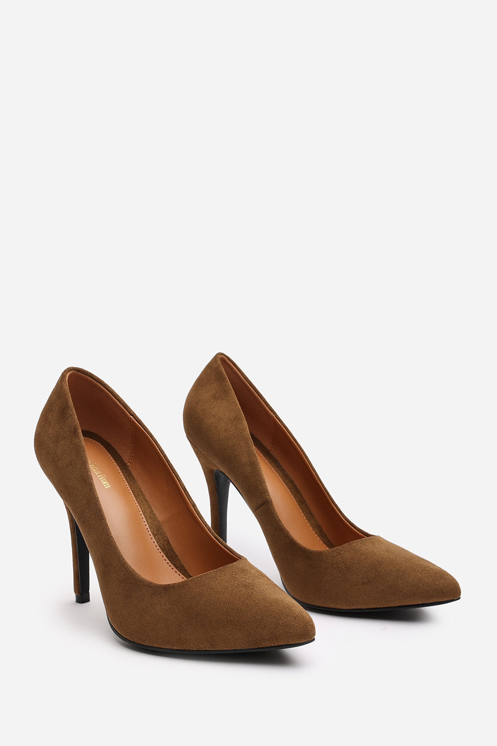 Leah Toe Pump High Heel In Khaki Suede