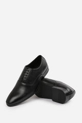 NICK OXFORD LACE UP WORK DRESS SHOES IN BLACK FAUX LEATHER