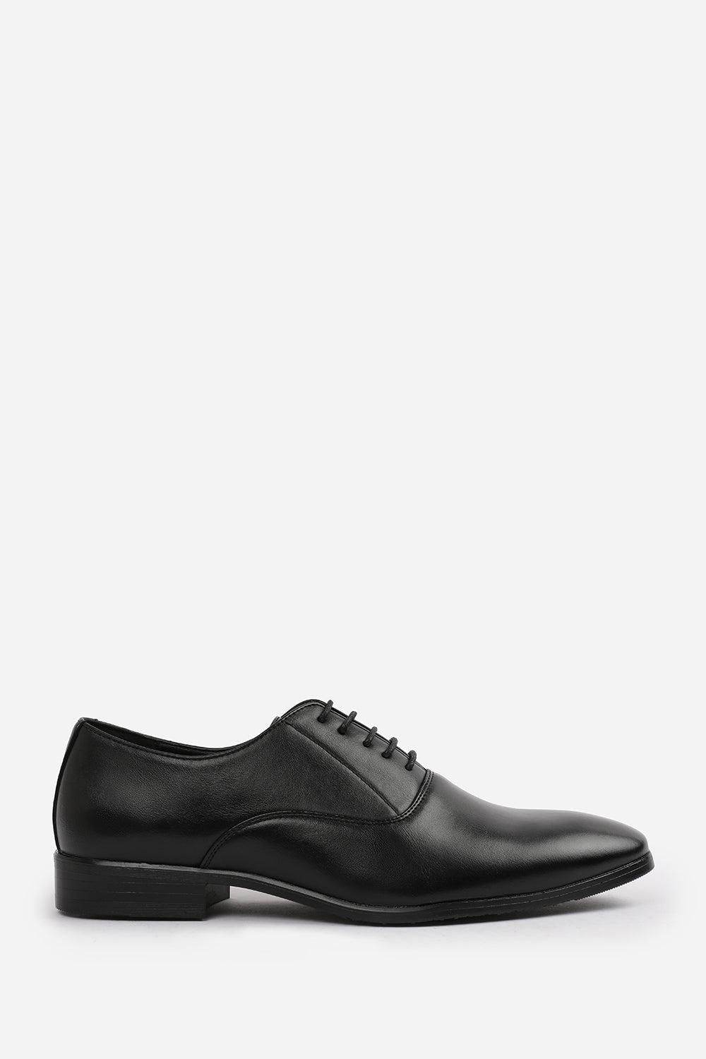NICK OXFORD LACE UP WORK DRESS SHOES IN BLACK FAUX LEATHER
