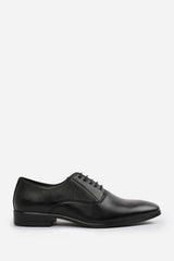 NICK OXFORD LACE UP WORK DRESS SHOES IN BLACK FAUX LEATHER