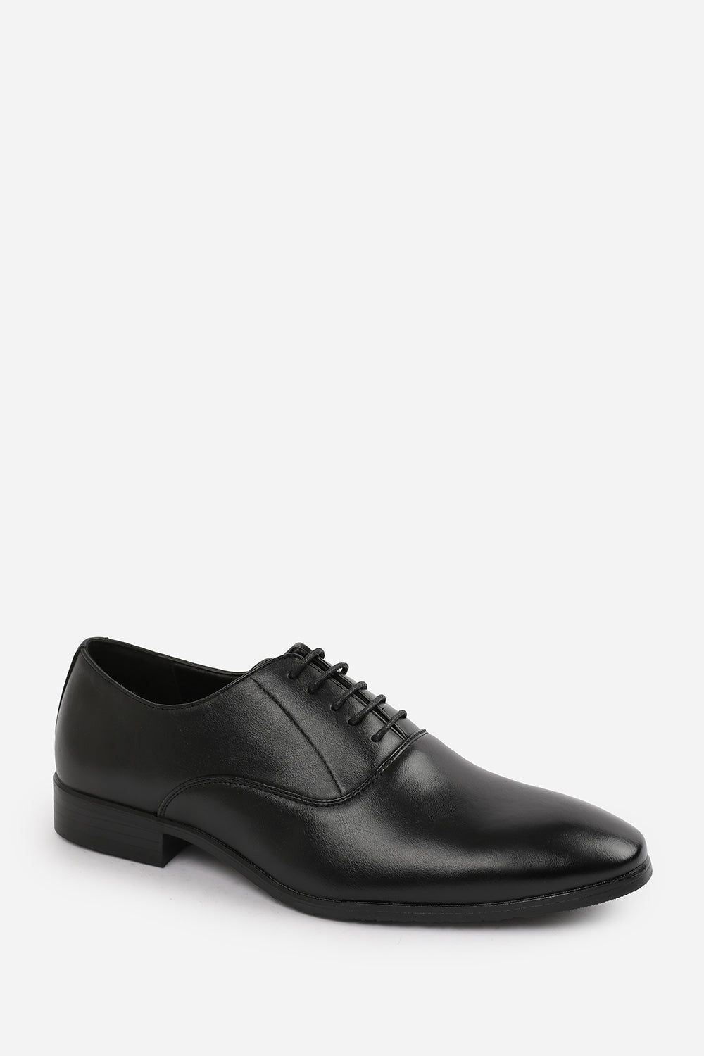 NICK OXFORD LACE UP WORK DRESS SHOES IN BLACK FAUX LEATHER