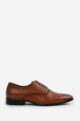 NICK OXFORD LACE UP WORK DRESS SHOES IN BROWN FAUX LEATHER