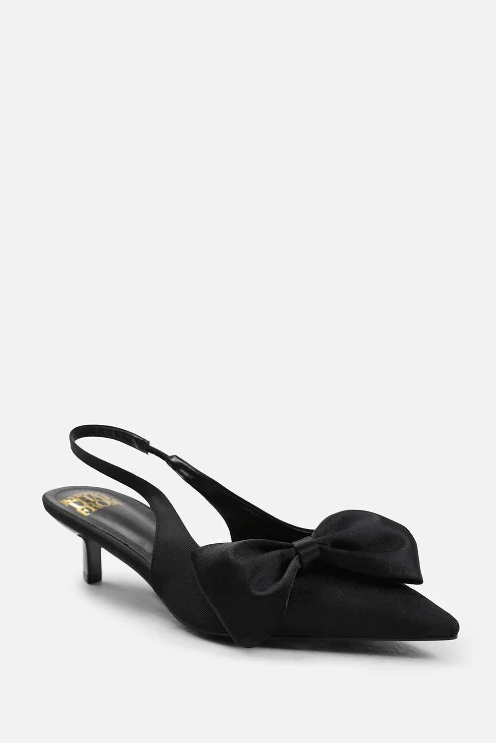 Wide fit black kitten heels sales