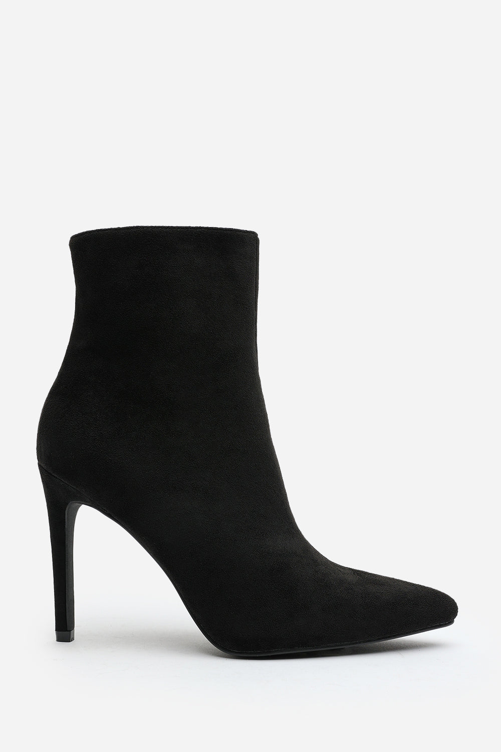 Jemima Black Suede Pointed Toe Stiletto Ankle Boots