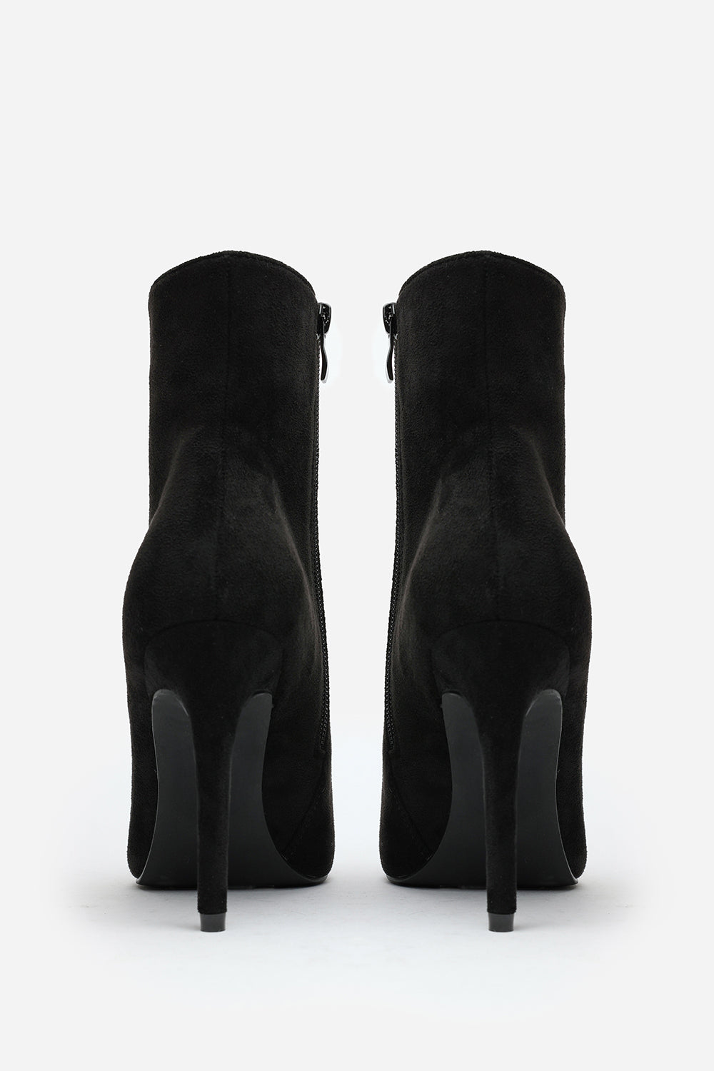 Jemima Black Suede Pointed Toe Stiletto Ankle Boots