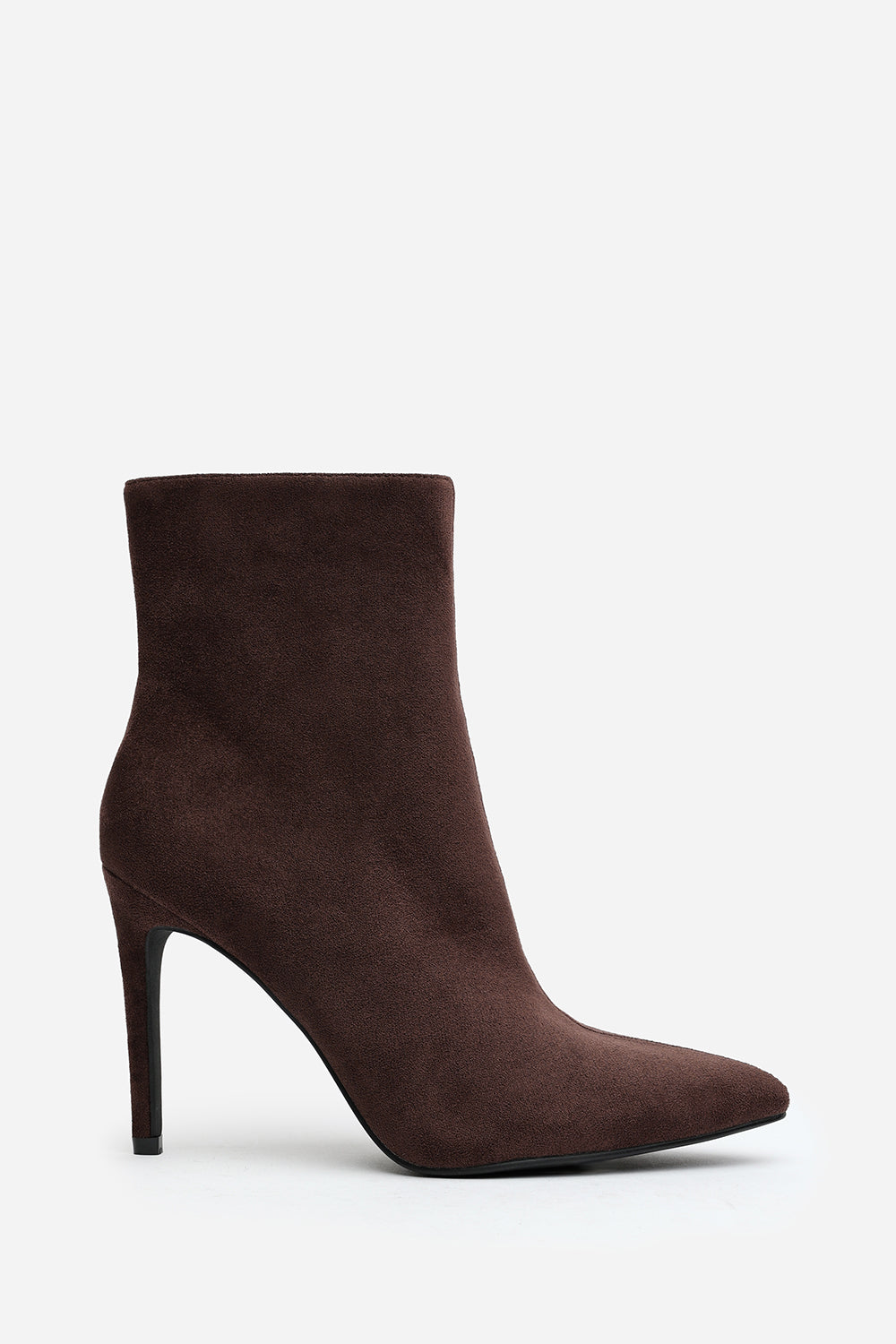 Jemima Dark Brown Suede Pointed Toe Stiletto Ankle Boots