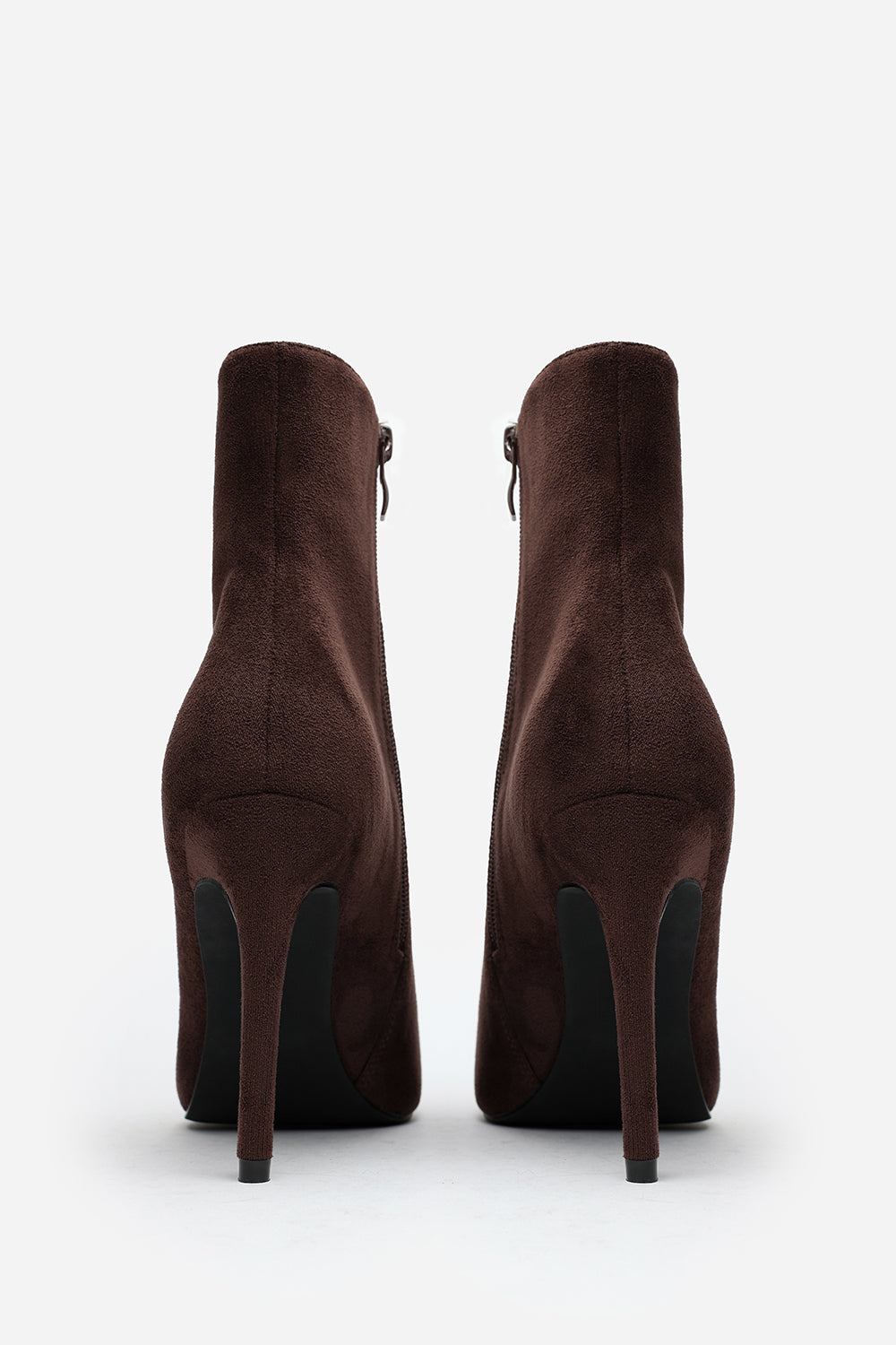 Jemima Dark Brown Suede Pointed Toe Stiletto Ankle Boots