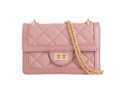 OLA QUILTED CROSS BODY BAG IN DARK PINK