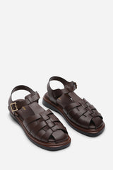 Chime Fisherman Flatform Dark Brown Sandal