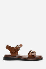 Circa Flatform Double Buckle Tan Sandal